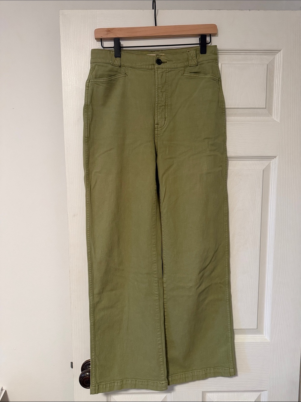 Madewell Olive Green Emmett Wide Leg Jeans